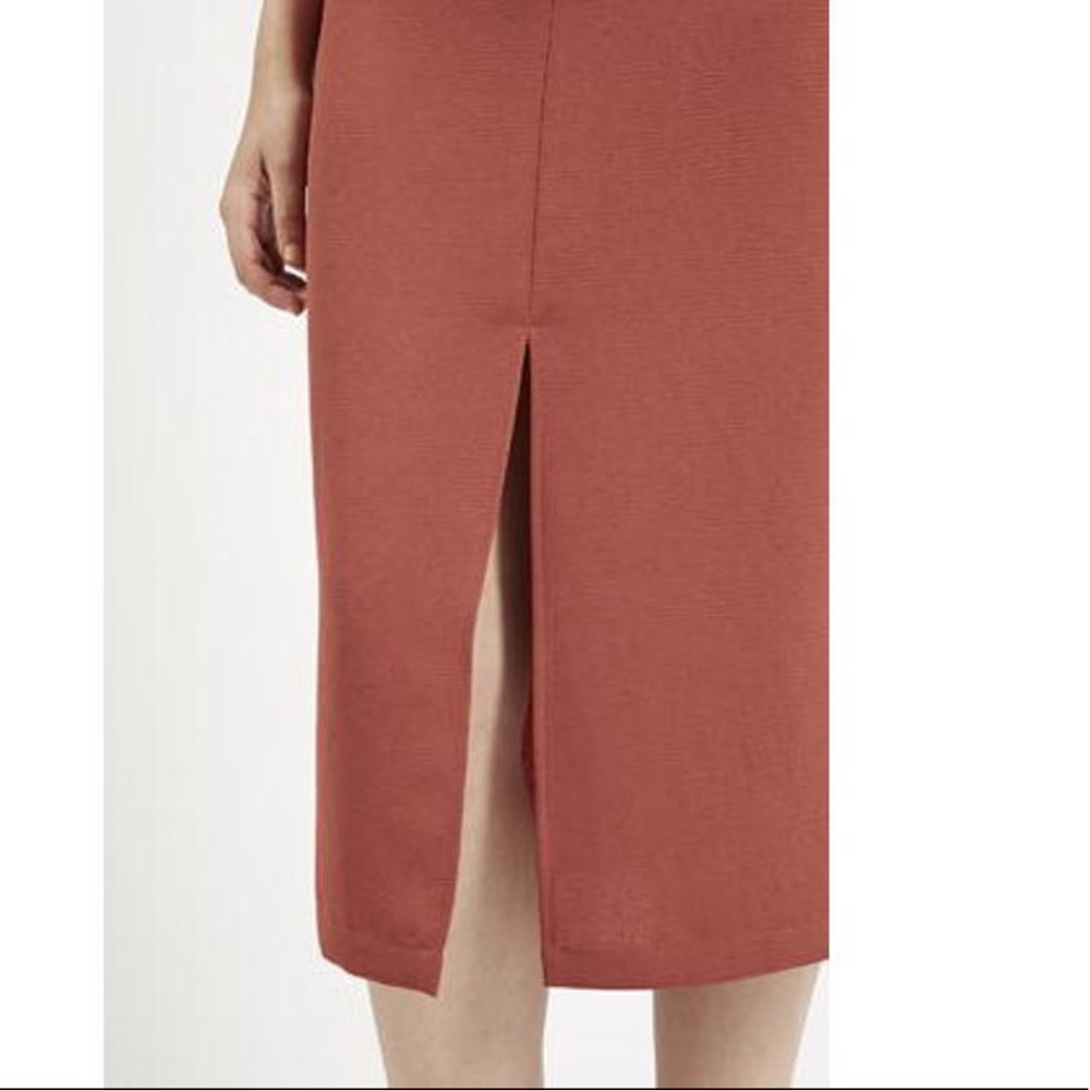 Topshop Split Front Pencil Midi Skirt - Picture 2 of 6